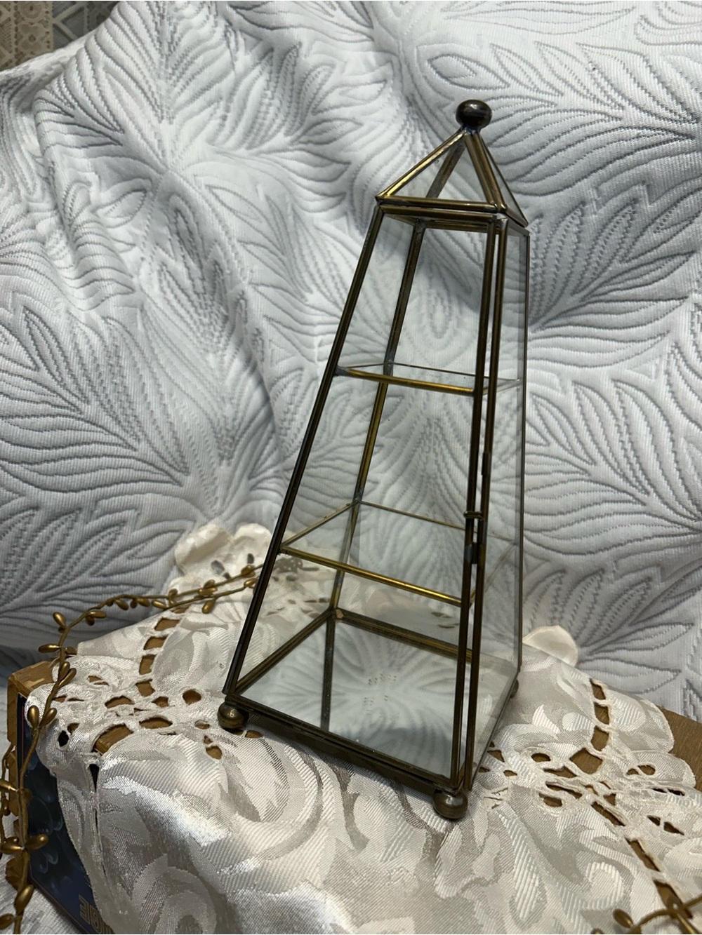 ✨ Vintage Brass & Glass Display